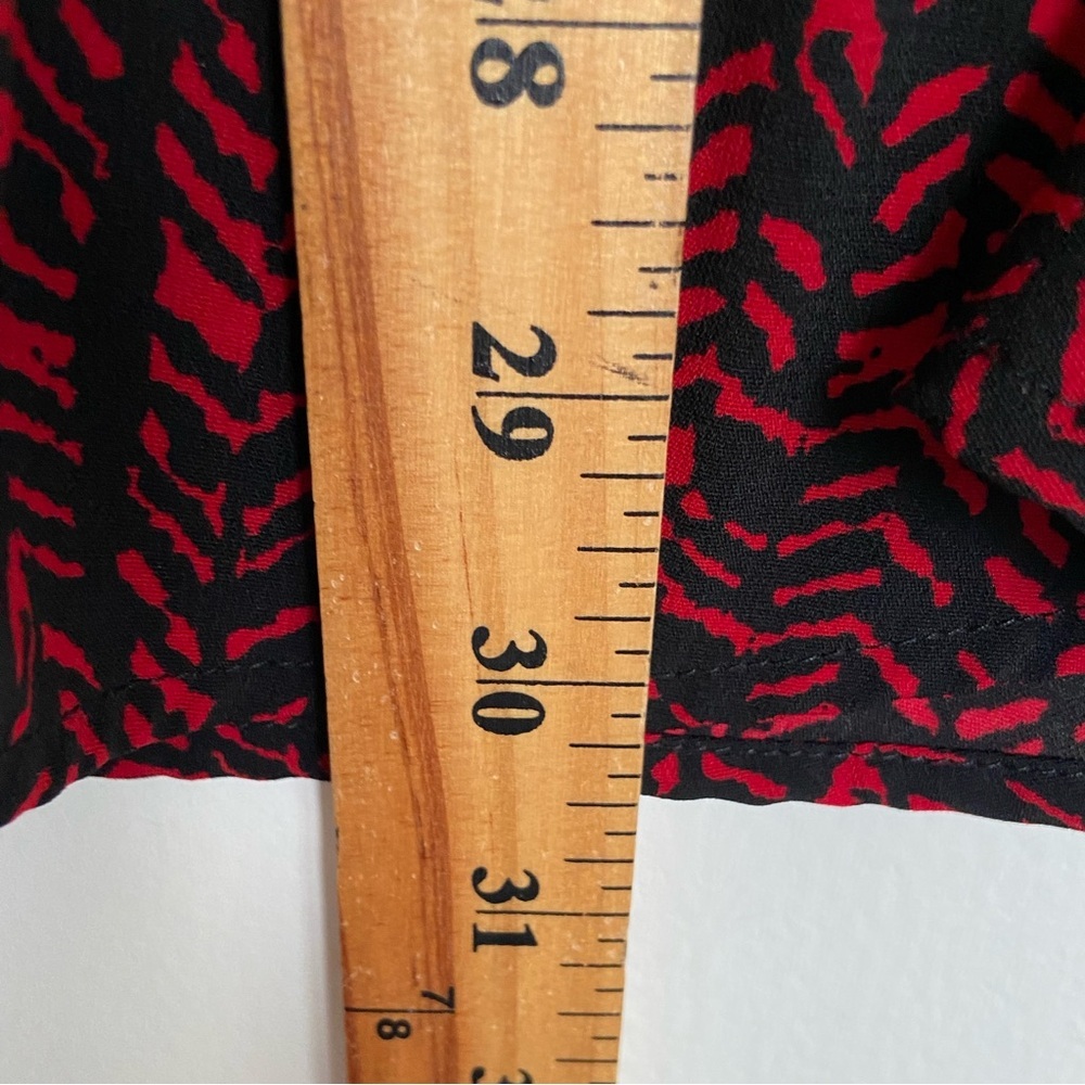 Catherines Chiffon Button Down Top Size 4x Red & … - image 6